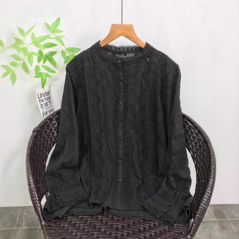 Chemise en dentelle brodée pour femmes