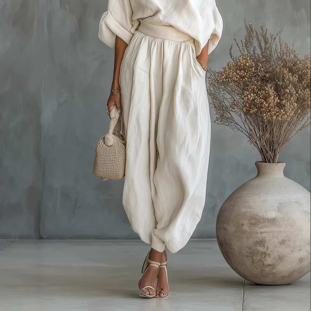 European And American Spring Products Loose Wide-Leg Casual Loose Tops Lantern Pantalons Cotto