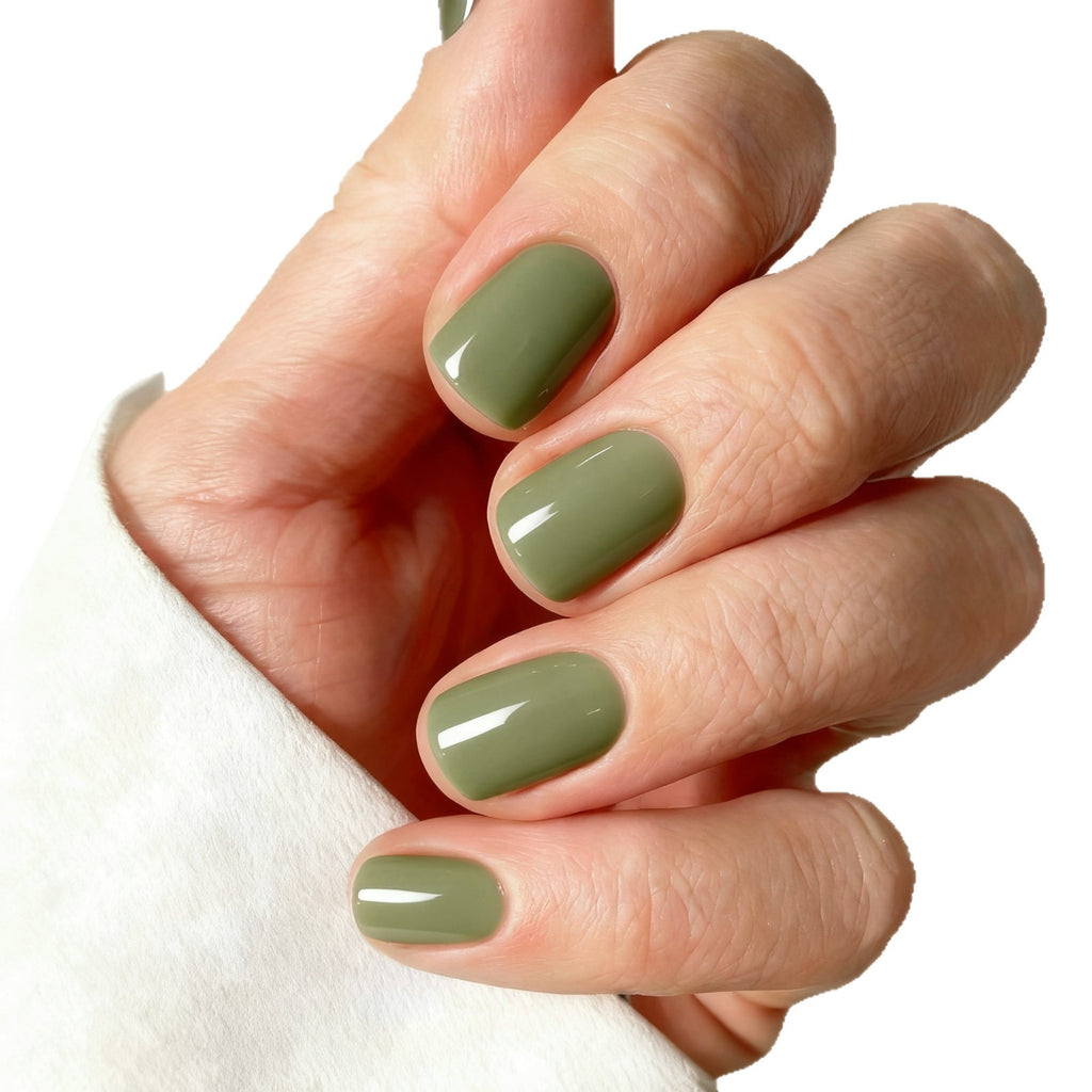 Faux ongles de haricots verts simples pour les femmes