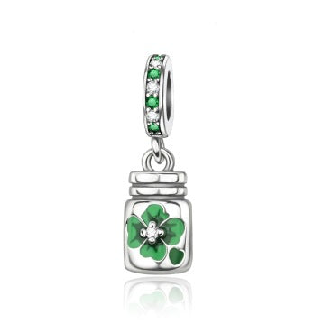 Bricolage pendentif argent-plaqué coeur charmant Lucky Bracelet Collier perlé