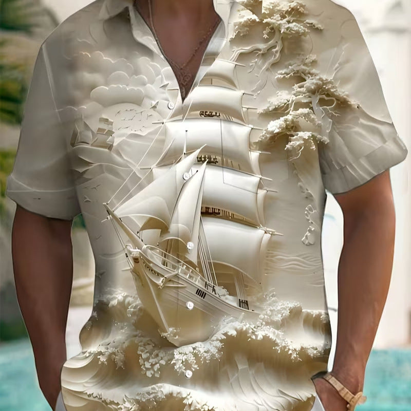 Chemise à manches courtes imprimées pour hommes