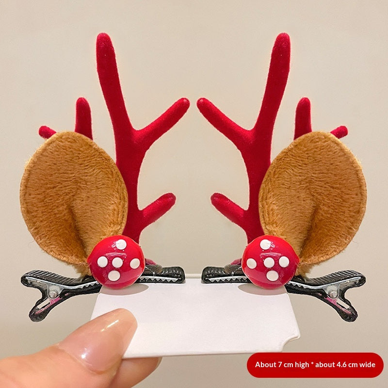 Unisex Christmas Reindeer Hair Clips for Festive Holiday Styling