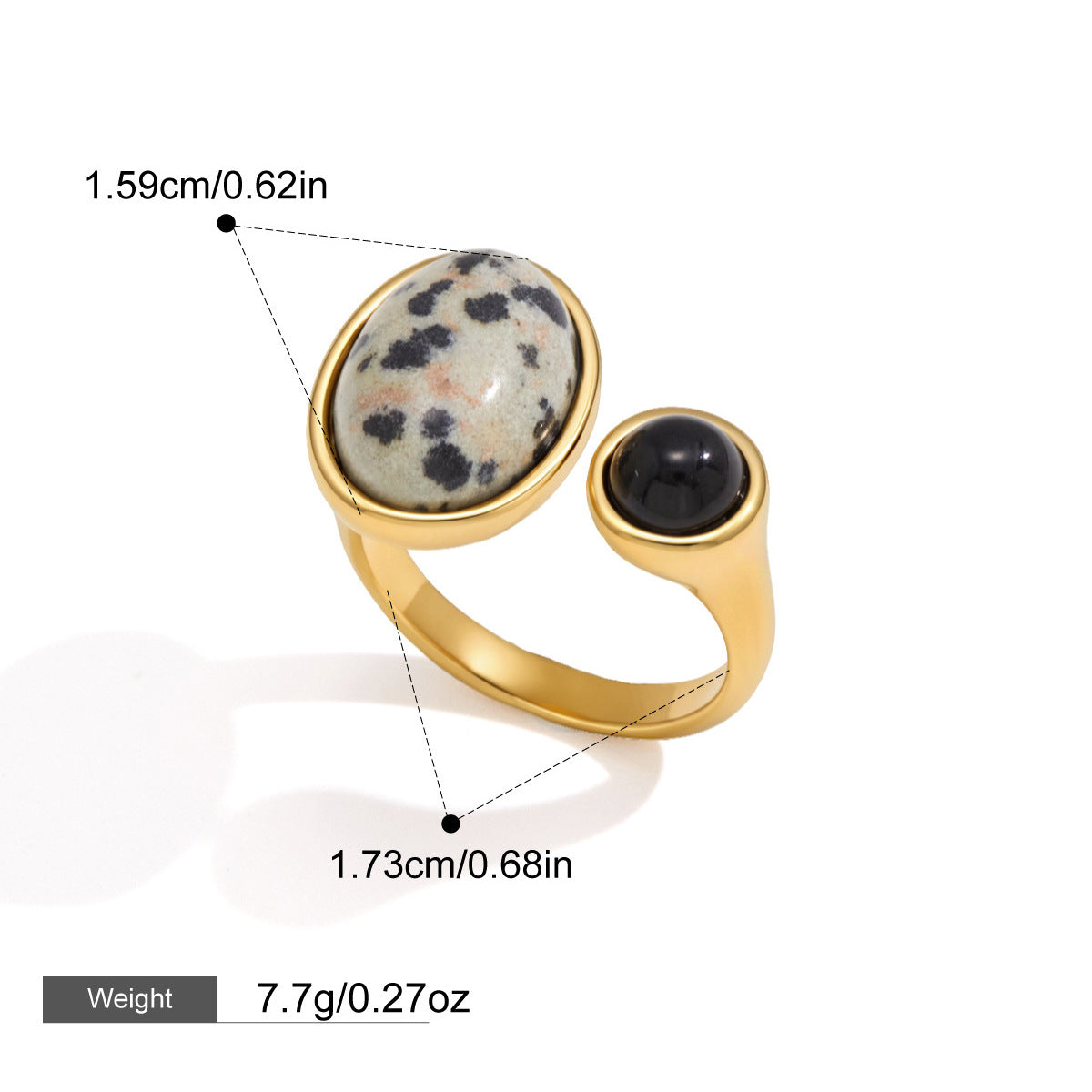 Bracelet en acier inoxydable en pierre naturelle et haut de gamme