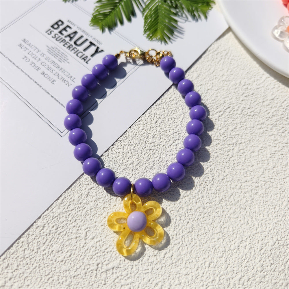 Collier dopamine perle de fleurs