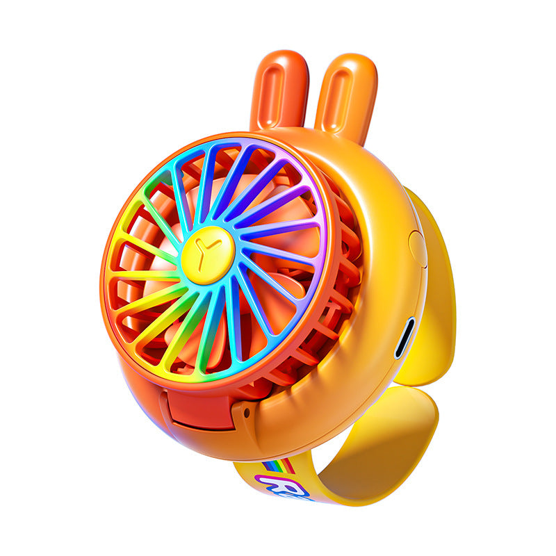 Mini montre d'été avec une lampe de nuit montée main et petit ventilateur rechargeable pour Ki