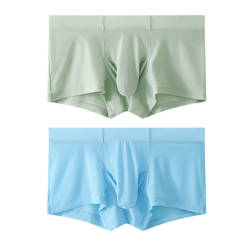 Sous-vêtements Hommes Bullet Separation Eléphant Nez Silk Masque de soie de glace rayé Couleur solide Hommes Zh