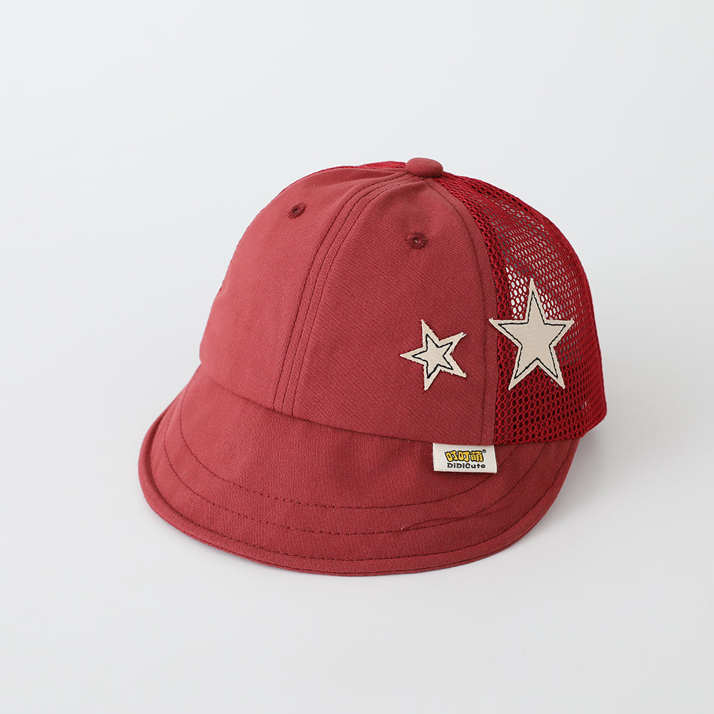 Les garçons et les filles' Pure Color Net tissu Snap Fastener Star Pattern Casquette de baseball est la combinaison