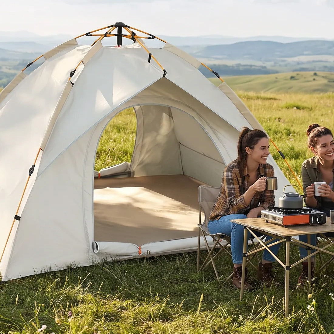 2-3 Man UK Outdoor Automatic Double Layer Up Camping Tente Imperméable