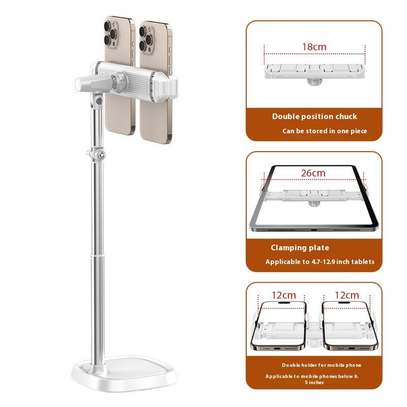Téléphone portable Stand Bureau Selfie pliable et chaussant Double Rod