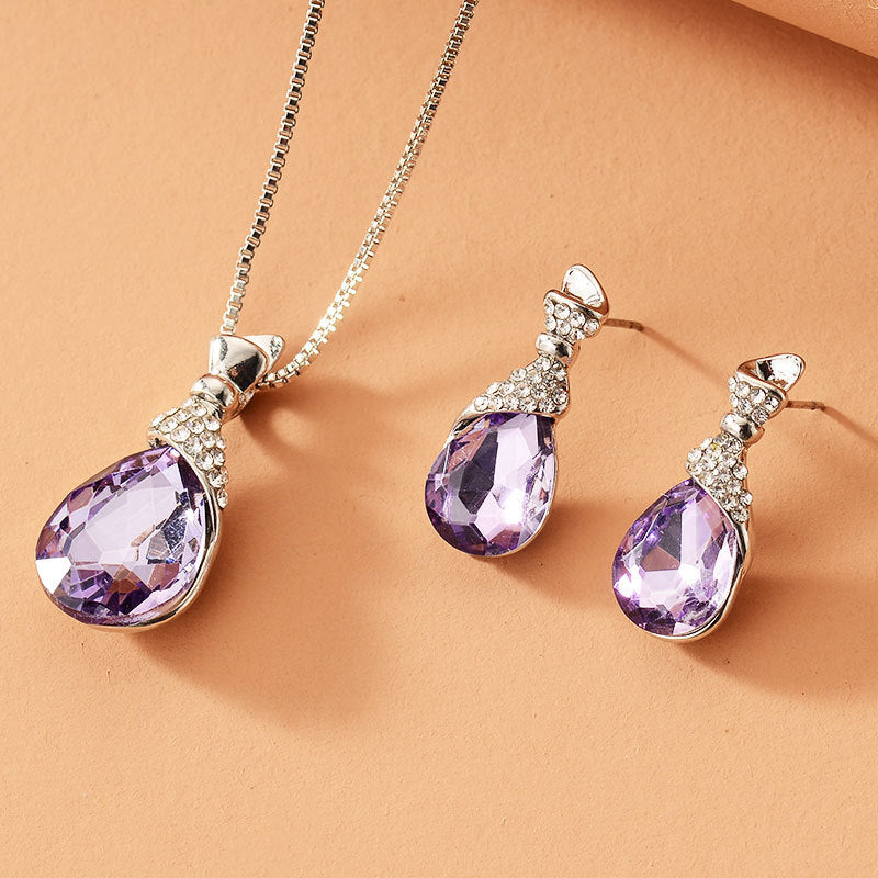 Bijoux de mariée Peacock Gem Collier Boucles d'oreilles