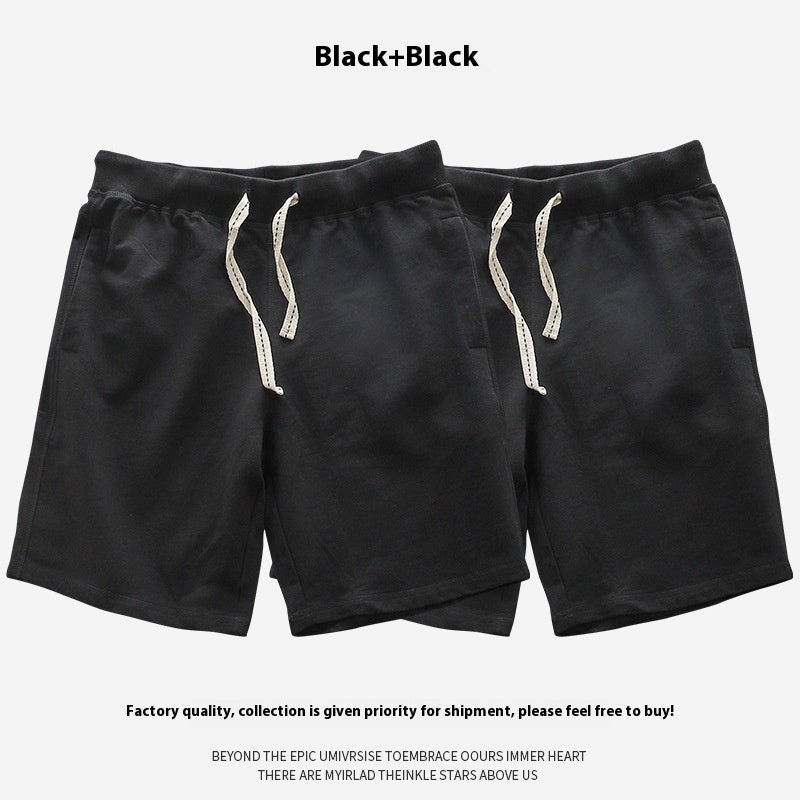 Lose Outer Wear Khaki Solid Color Casual Short homme