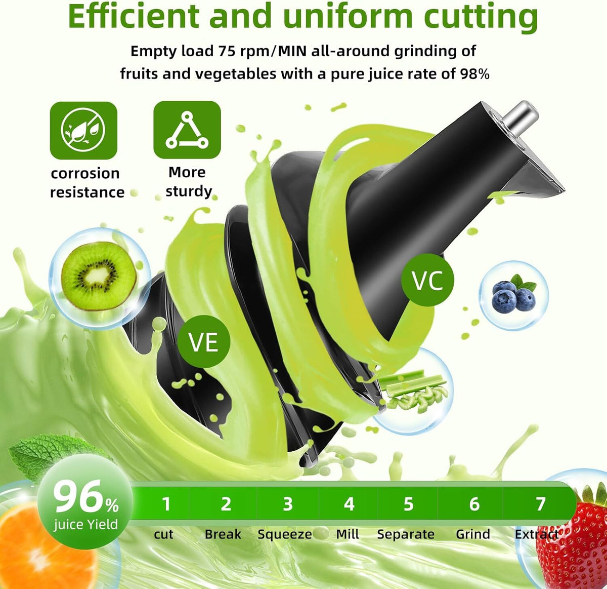 Slow Juicer Cold Press Squeezer Electric Juicer Machine Slag Juice Separator
