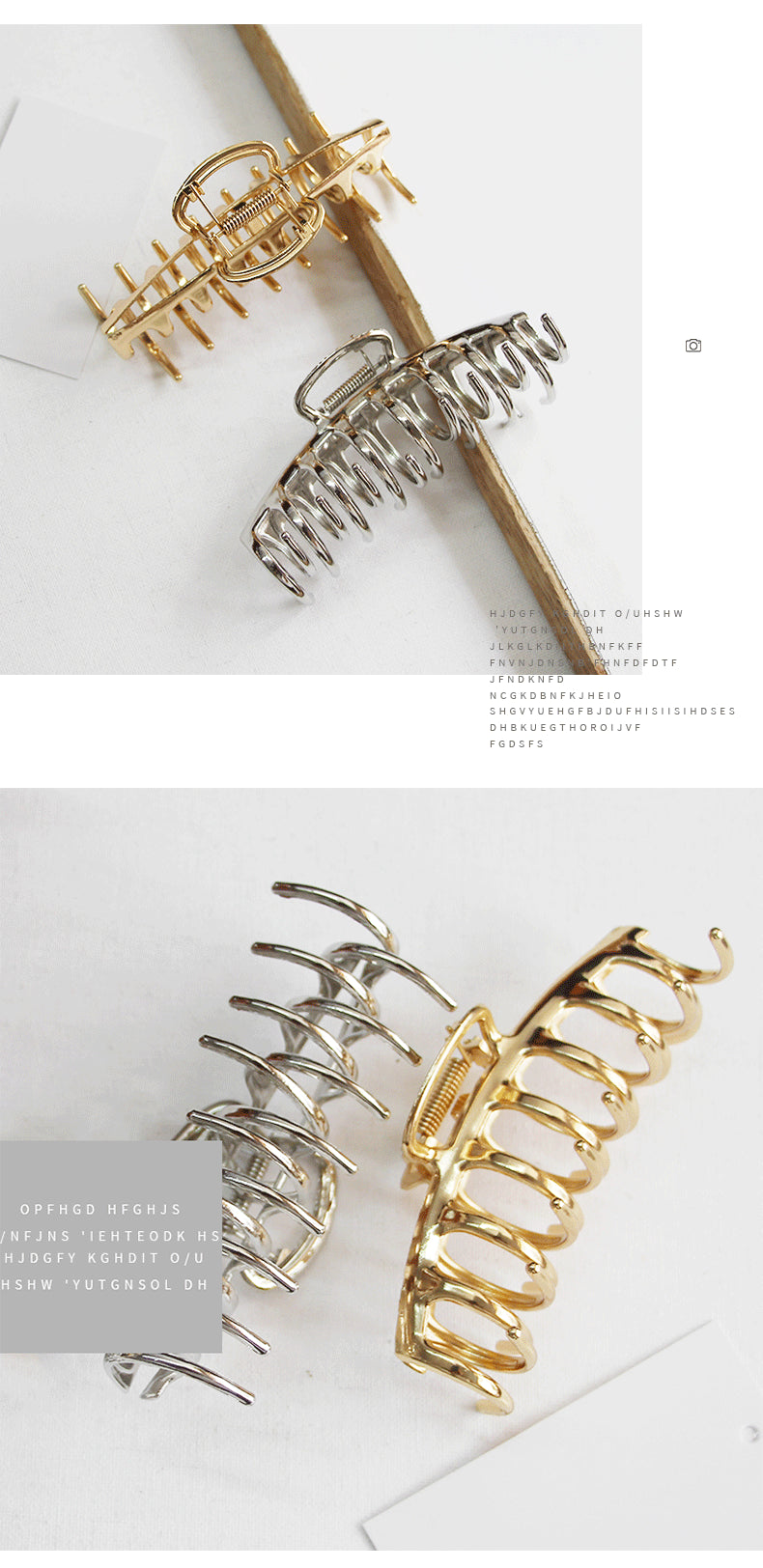 Claw simple Large Shark Clip Coiffure en métal