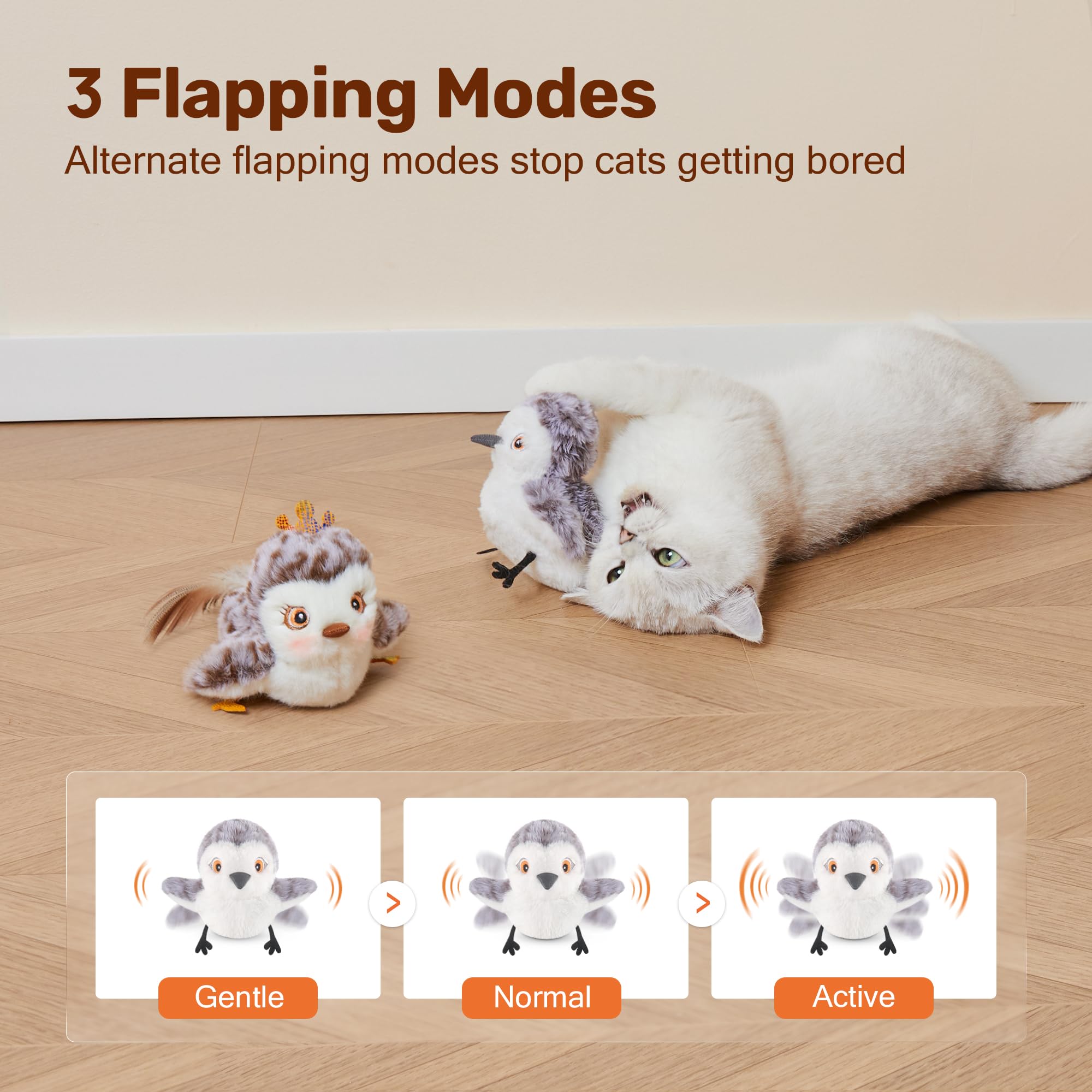 Jouets de chat enflammés Sandpiper paire-Mate oiseaux ressemblant Chirp