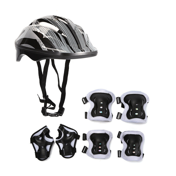 Jeu d'équipement de protection Roller Skateboard Sports Knee Pads Skater Casque