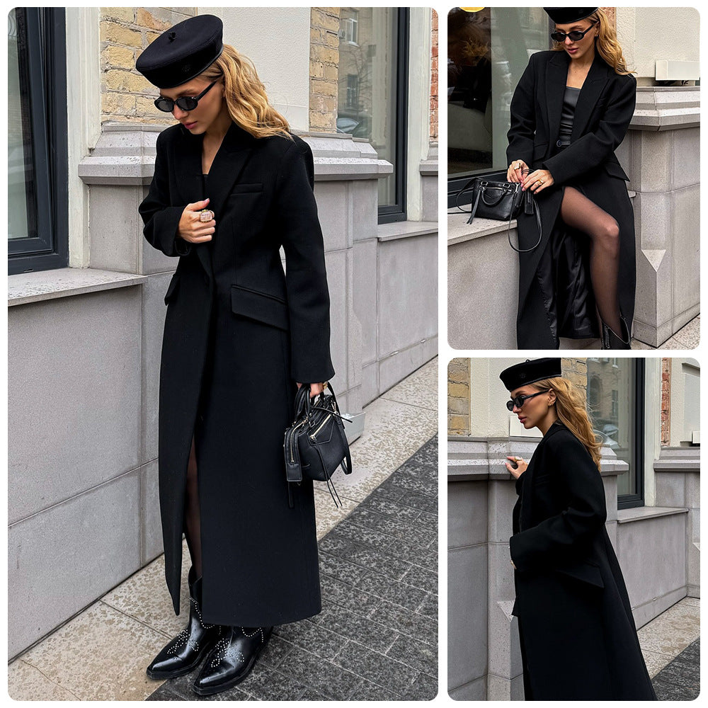 Femme Élégante Tridimensionnelle sur mesure Coat Lapel