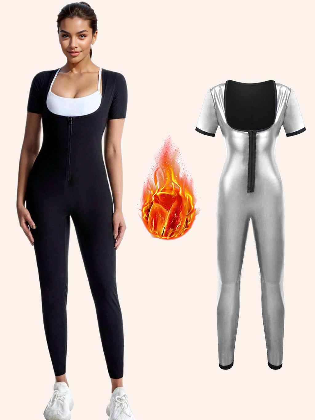 Maillot de saut à manches courtes Sauna pour femme