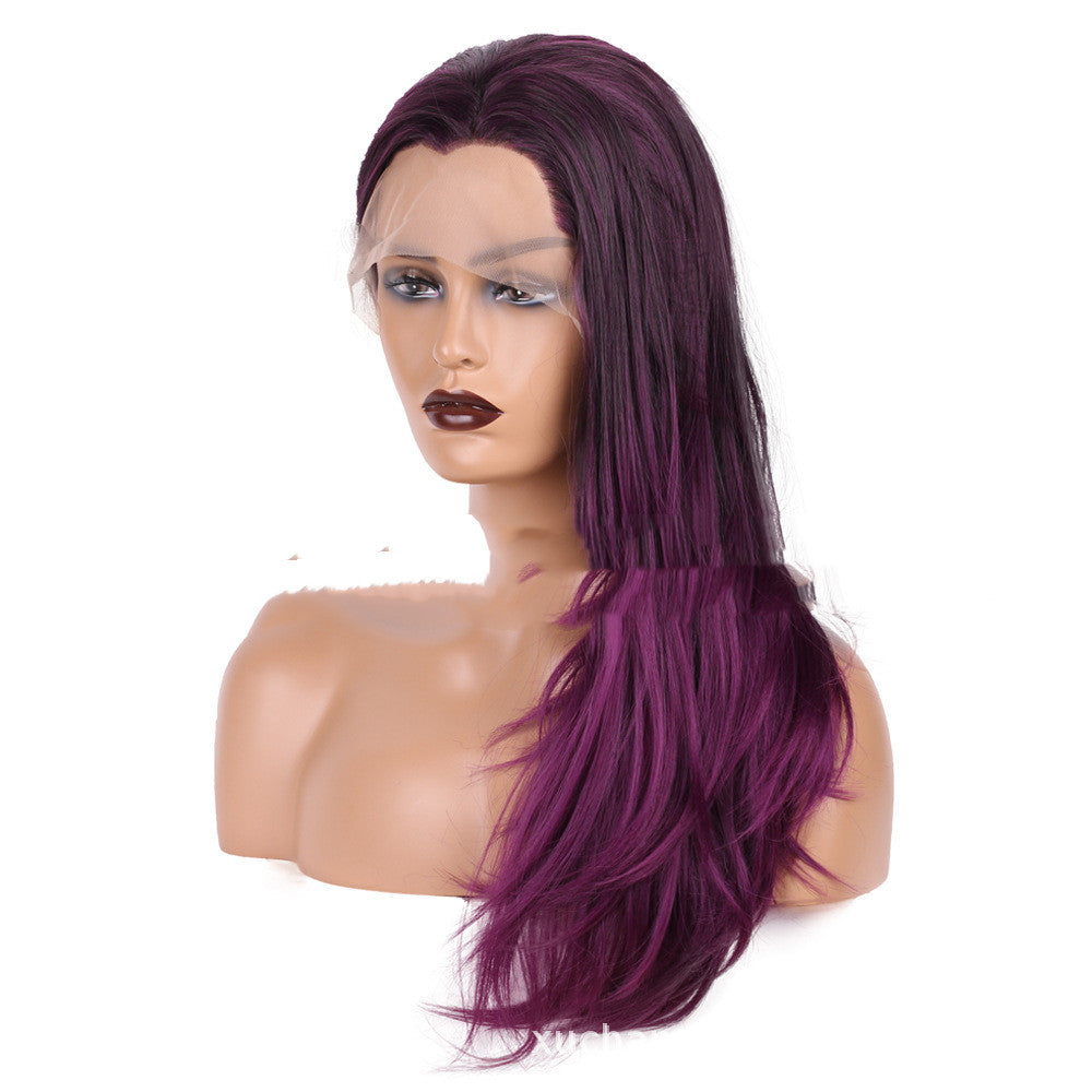 Gradient Couleur Intérieur Boucle Long Curly Cheveux Haute Température Soie Couleur Dentelle