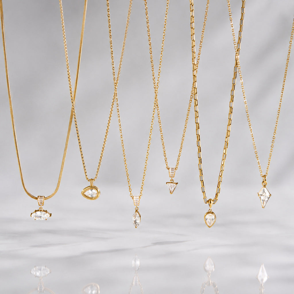 Zircon Collier en acier titane Et résistant à la Fade