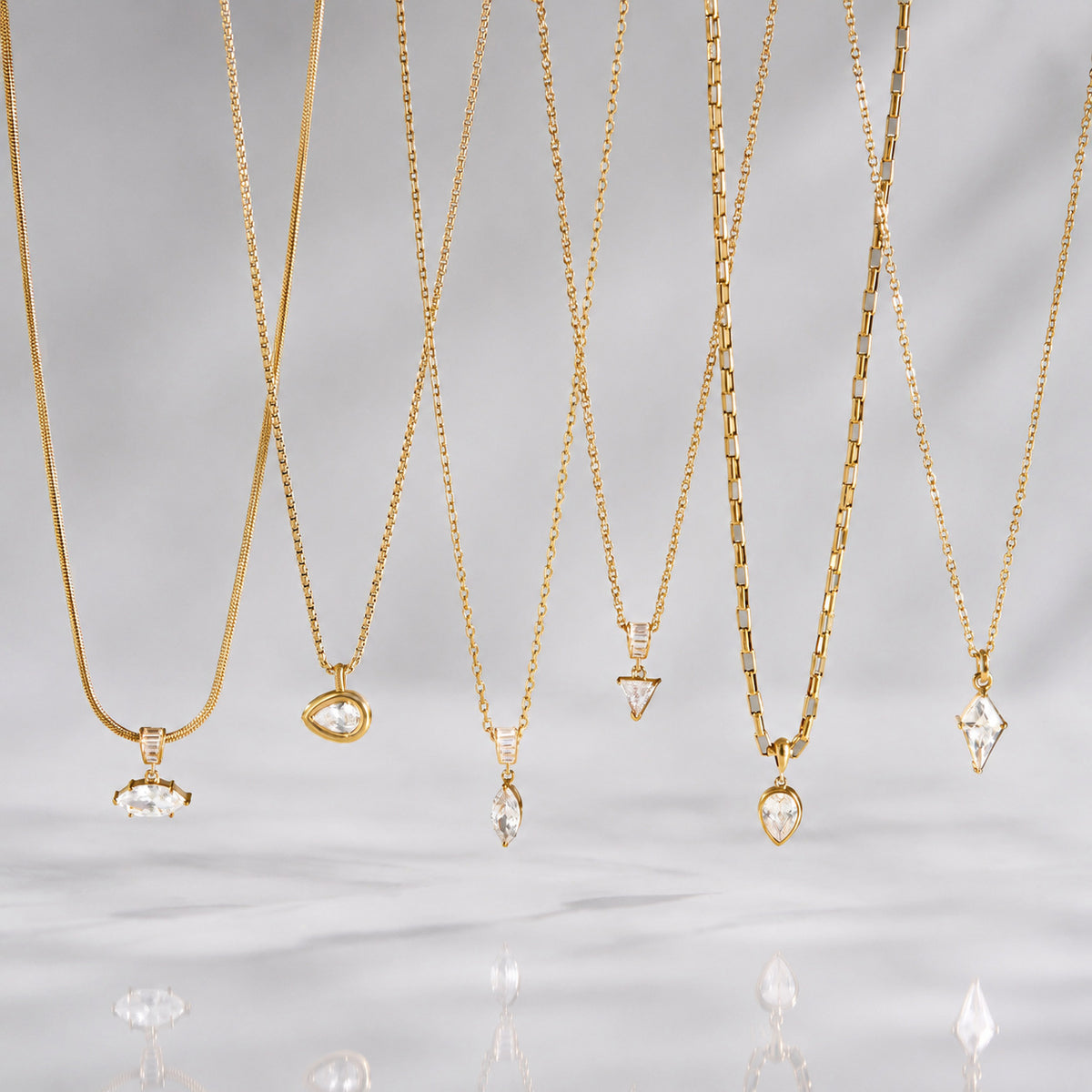Zircon Collier en acier titane Et résistant à la Fade