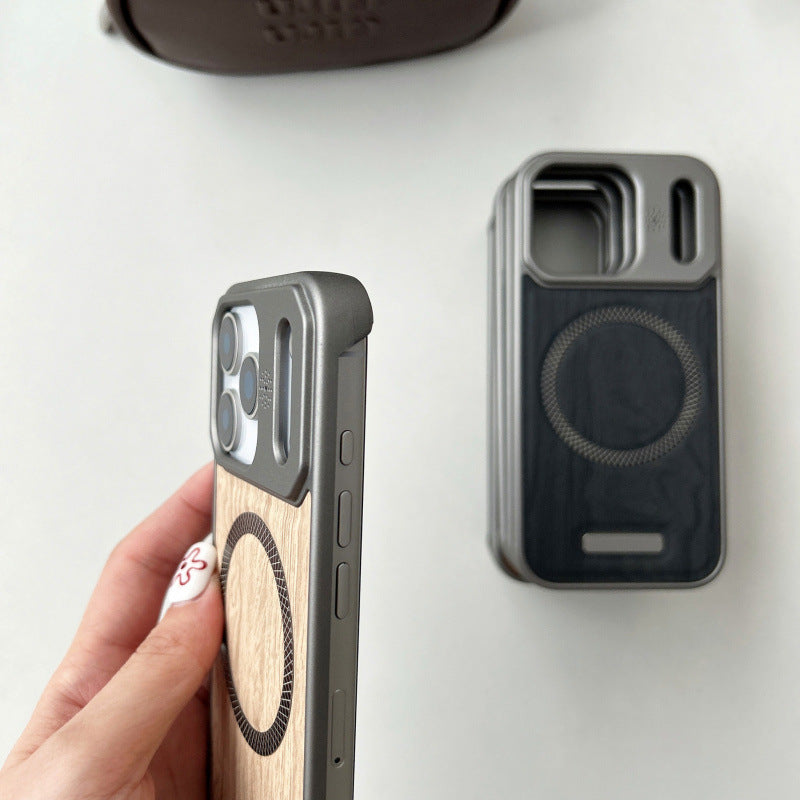 Housse de protection sans cadre pour téléphone en bois de peuplier