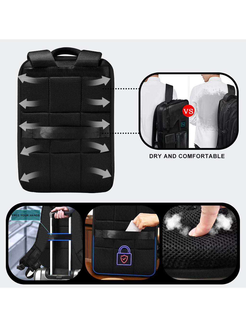 Sac à dos pour ordinateur portable pour hommes Sac pour ordinateur de bureau