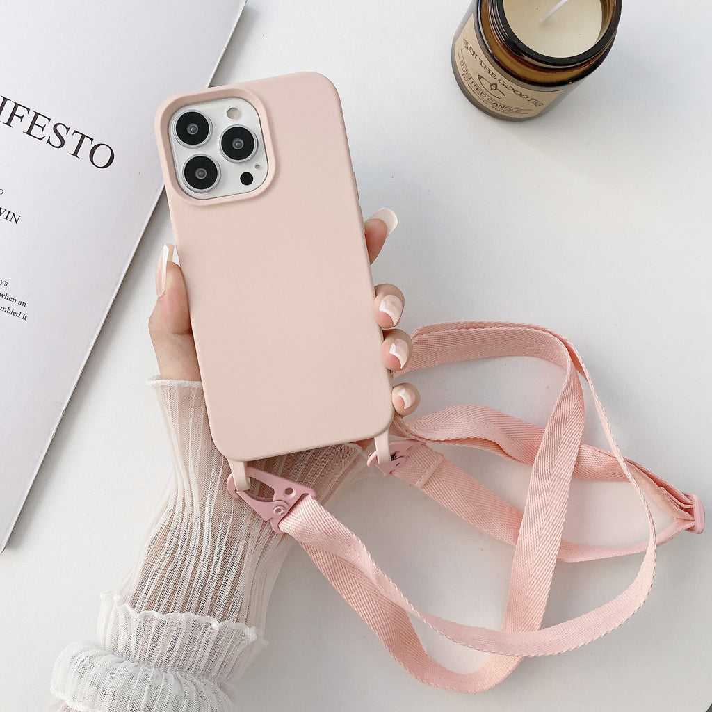 Étui téléphonique en silicone liquide pour lanyard