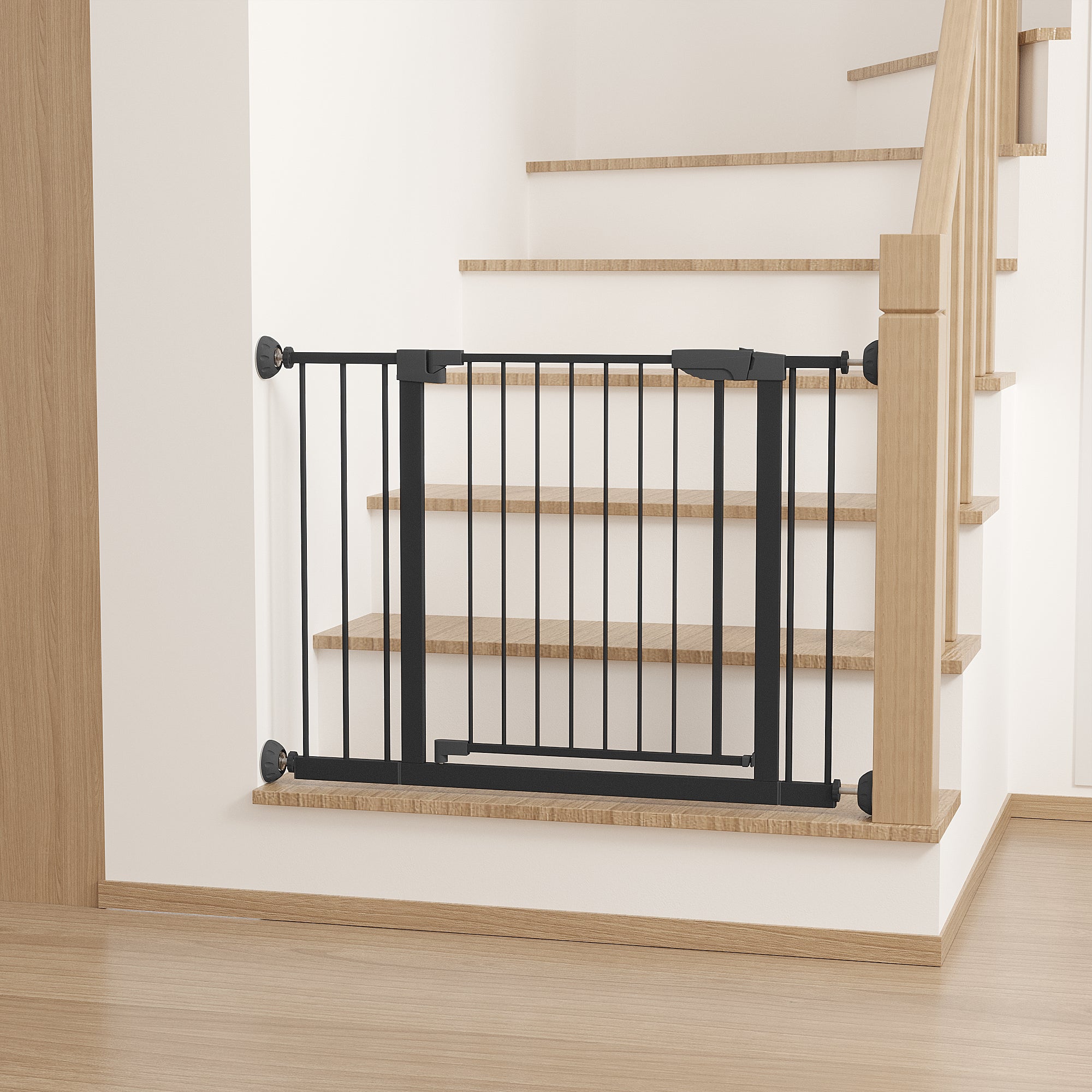 29,5-45,3" Wide Baby Gate avec protecteur mural pour escaliers