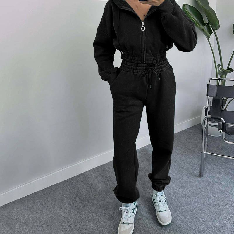 Ensemble de sweat-shirt femme à capuche zippée