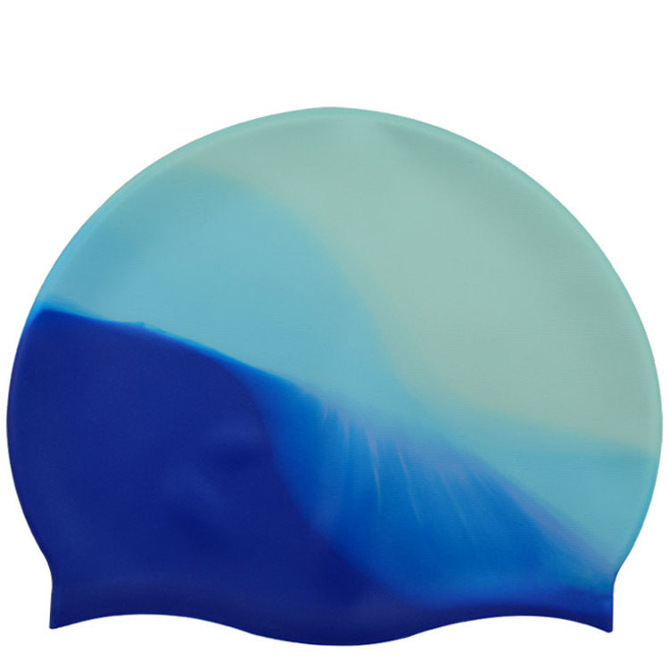Silicone Cap de natation Gradient Blocage de couleur Imperméable Impression