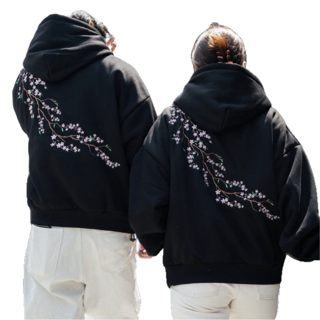 European And American Autumn And Winter Cherry Blossom Chandail à capuche Hommes et femmes Street