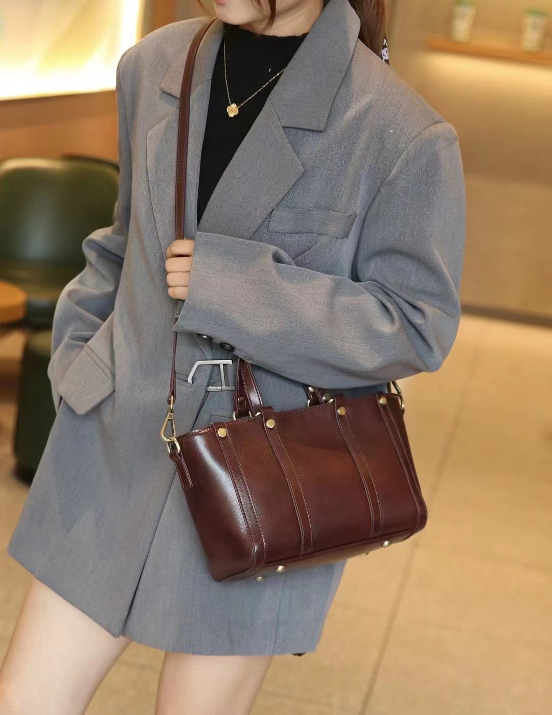 Sacs en cuir de baidie pour femmes Sac à main personnalisable Première couche Cowhide grande capacité devrait
