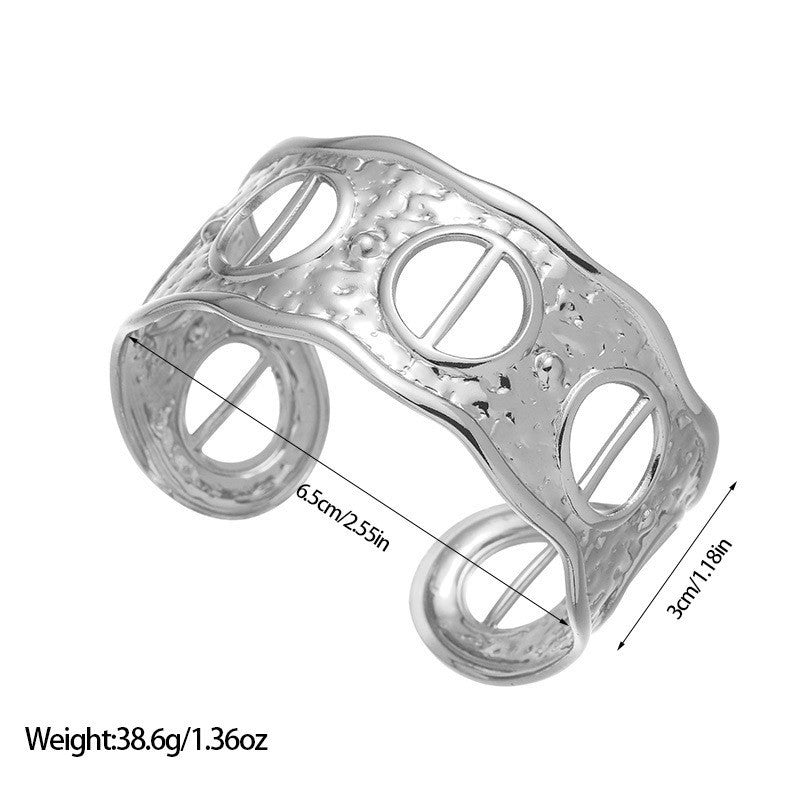 European And American Geometric Minimalist Cool Style Titanium Bracelet en acier avec coeur A