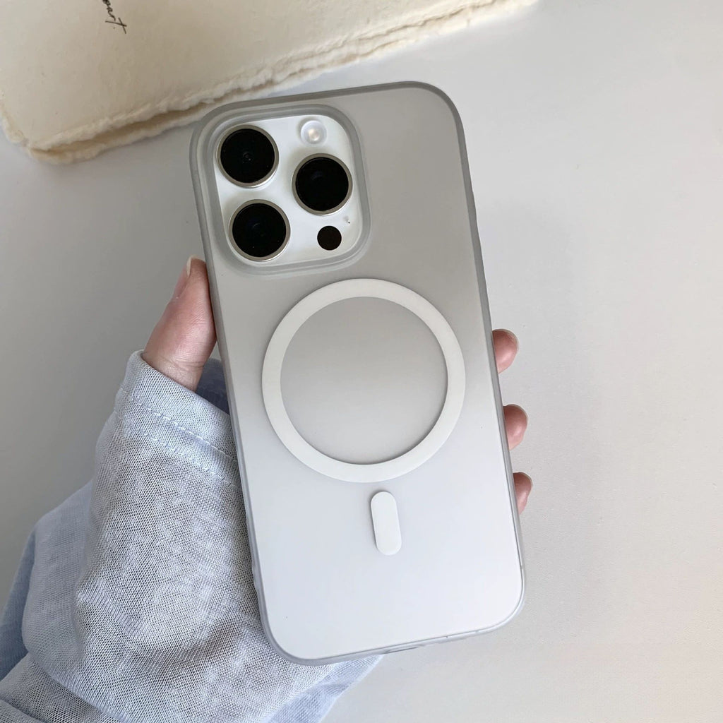 Gradient Mist de glace givré Aspirateur magnétique boîtier de téléphone PC ultra-mince résistant à la chute