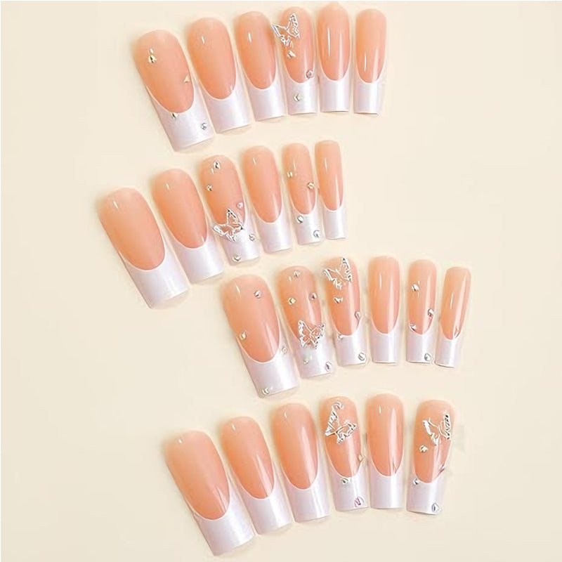 24 PCS Diamond Butterfly Art des ongles