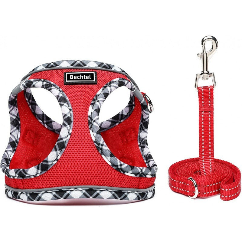 Pet Harness Vest Style Leash - Ajustable Respirant Chat Harnais avec D-Ring pour Walki