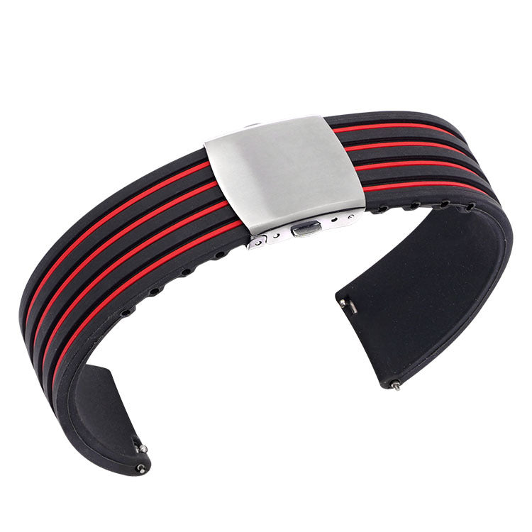 Bracelet en silicone rayé à deux tons d'oreille