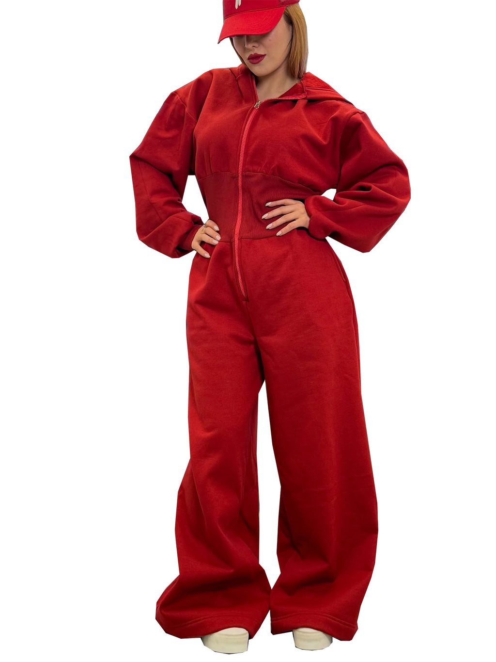 Costume à capuche Zip-up Stretch-waist