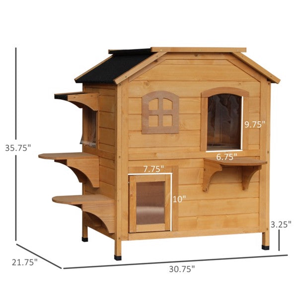 Wooden cat house