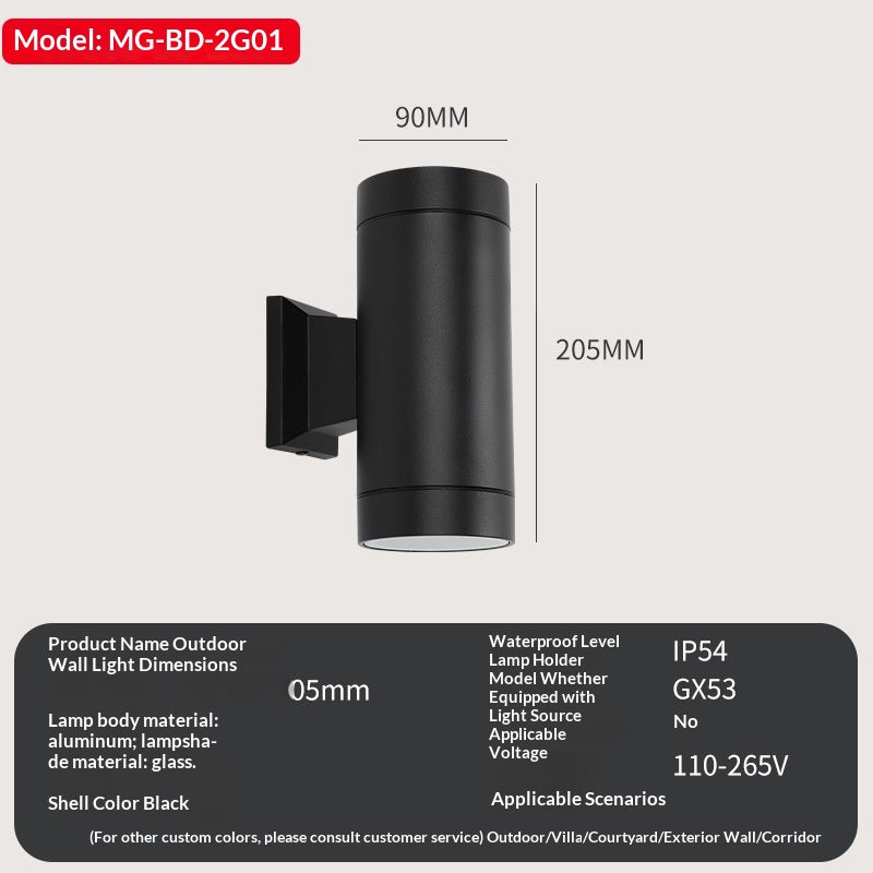 Lampe murale extérieure Double-tête Extérieur Éclairage
