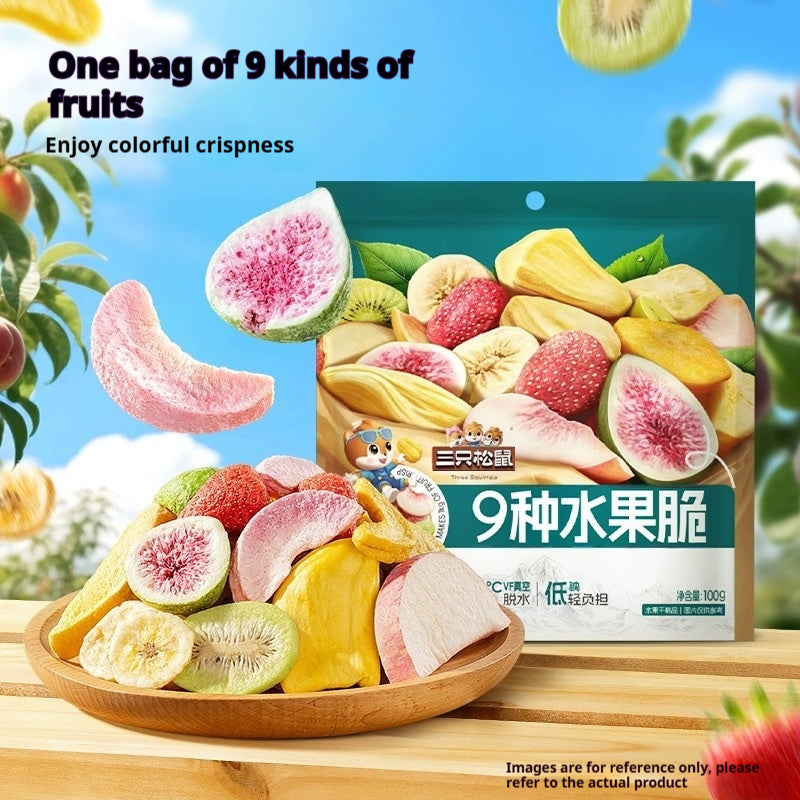 Crispes de fruits prêts à manger sans lavage Mélange de fruits congelés séchés Snack