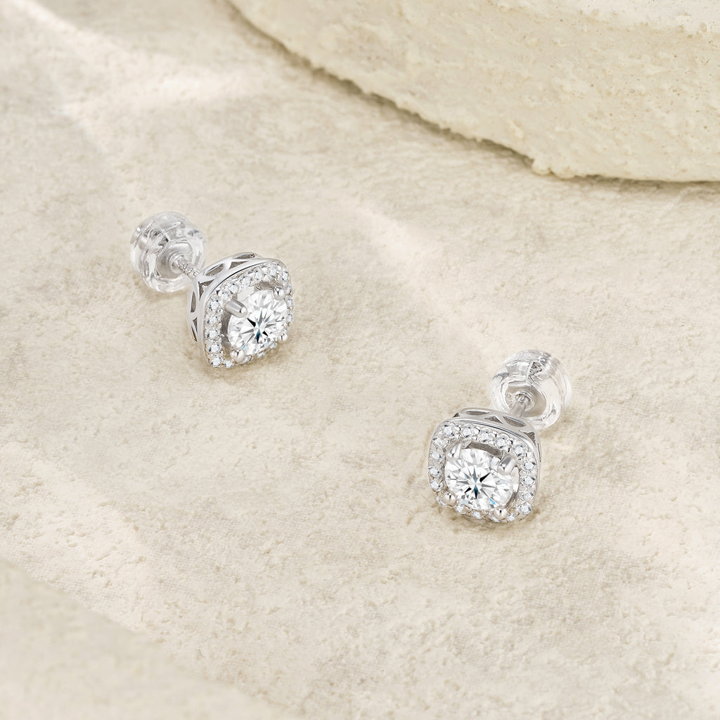 S925 Boucles d'oreilles en argent sterling 3ct D-VVS1 Moissanite Sterling