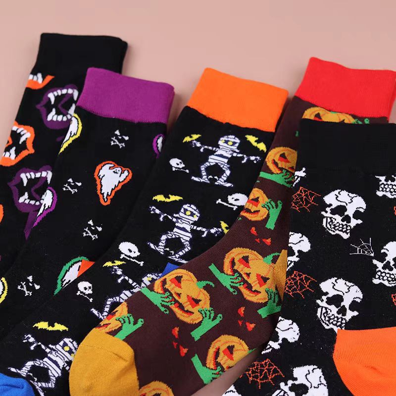 Chaussettes mi-calf citrouille d'Halloween