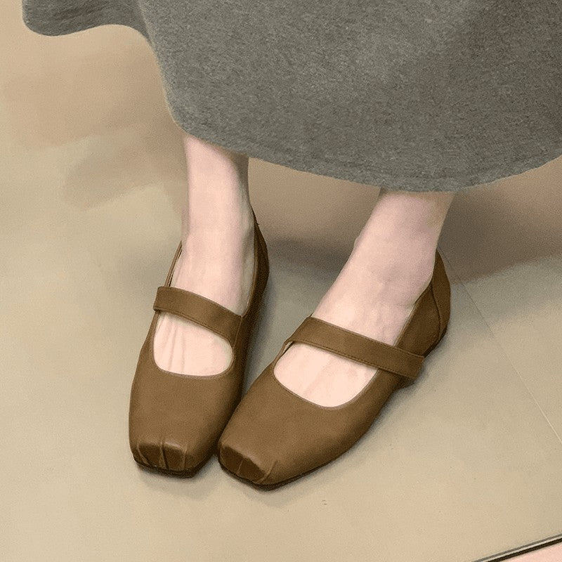 Women's Split Toe Square Toe Mary Jane Flats