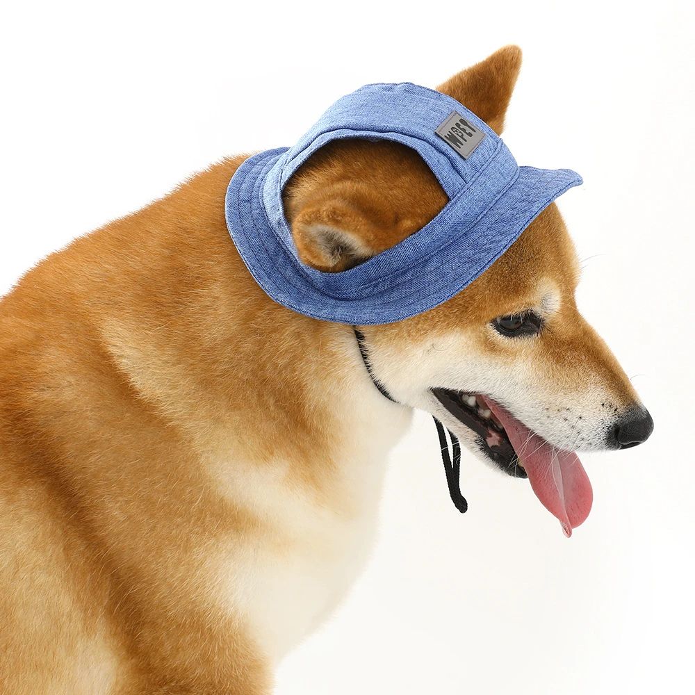 Chapeau pour animaux de compagnie avec trous d'oreilles pour petits chiens moyens Ajustable Été Animaux de compagnie Dog Outdoor Sun Cap Ca