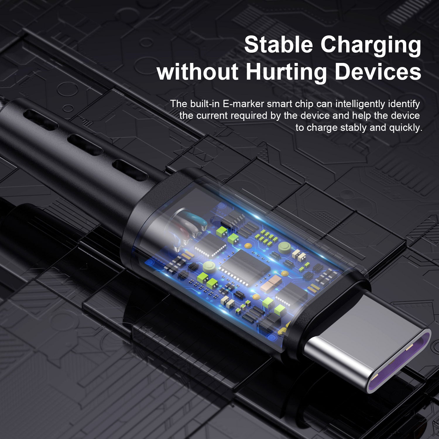 Câble de recharge 2M allongé tressé Type-c adapté pour le téléphone de données charge rapide