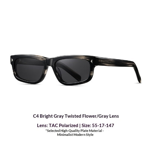 Lunettes de soleil à cadre carré casual simple avec protection UV et lentilles polarisées