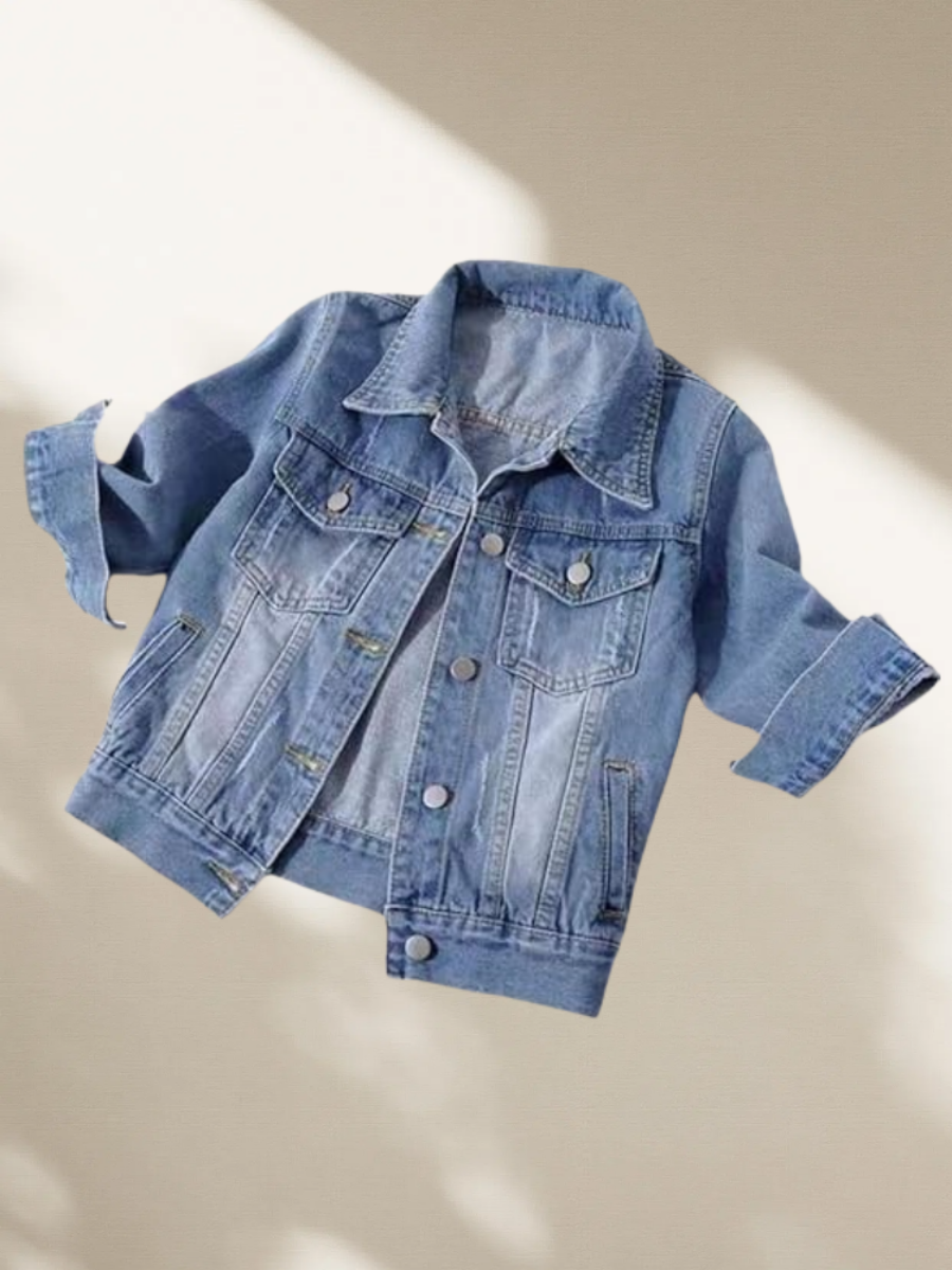 Veste Denim Bleu Femme Classique Lavé Jean Veste Casual Bouton Up Trucker Oute