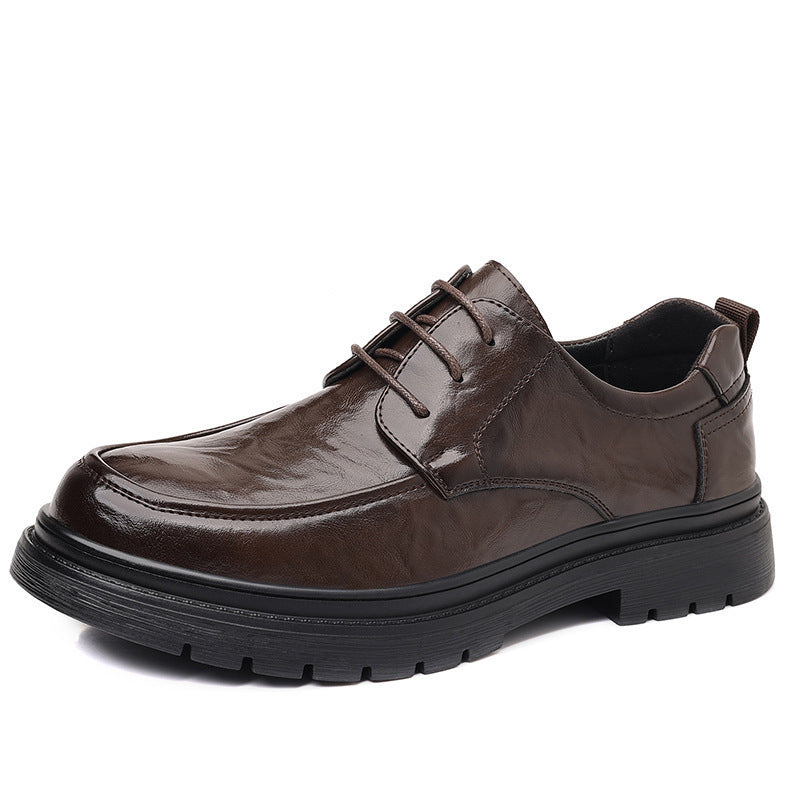 Chaussures en cuir élevées à chunky de loisirs