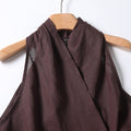 Old-money-style Halter-neck V-neck Top sans manches